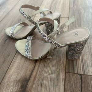 BP gold women’s sparkly block heels size 10